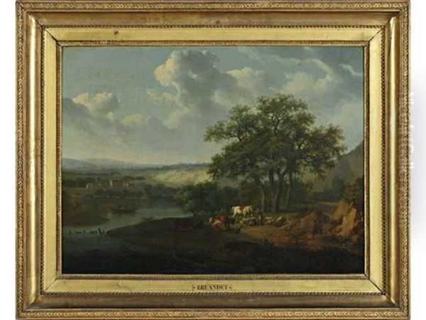 Le Repos Des Bergers Oil Painting by Lazare Bruandet