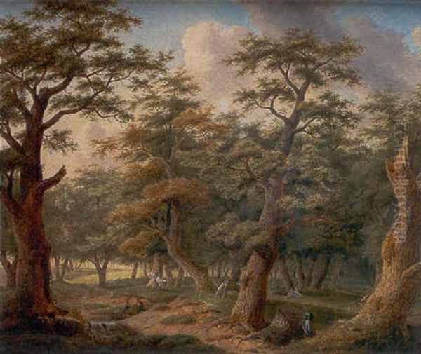 Paisaje Con Personajes Oil Painting by Lazare Bruandet