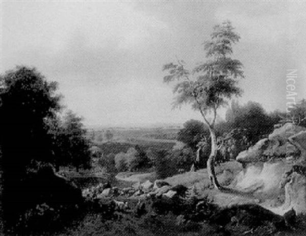 Paysage Avec Bergers Et Troupeau Oil Painting by Lazare Bruandet