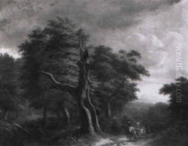 Cavaliers Dans La Foret Oil Painting by Lazare Bruandet