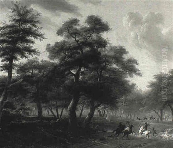 Chasse A Courre Oil Painting by Lazare Bruandet