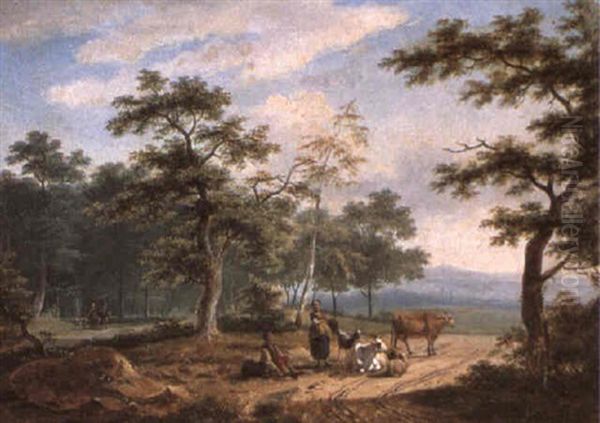 Paysages Avec Troupeaux Oil Painting by Lazare Bruandet