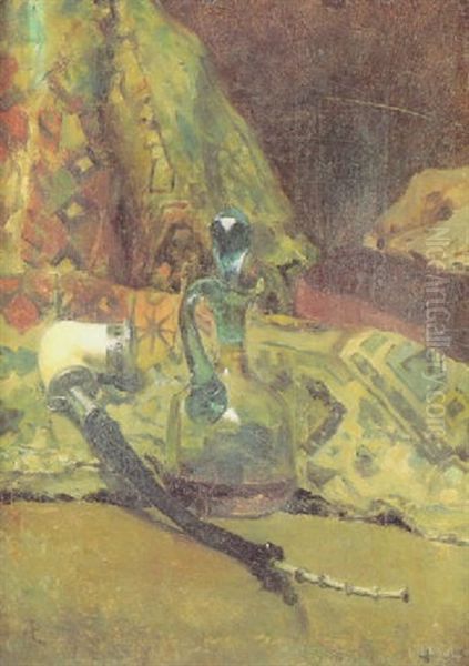 Bodegon Con Pipa Oil Painting by Lajos Bruck