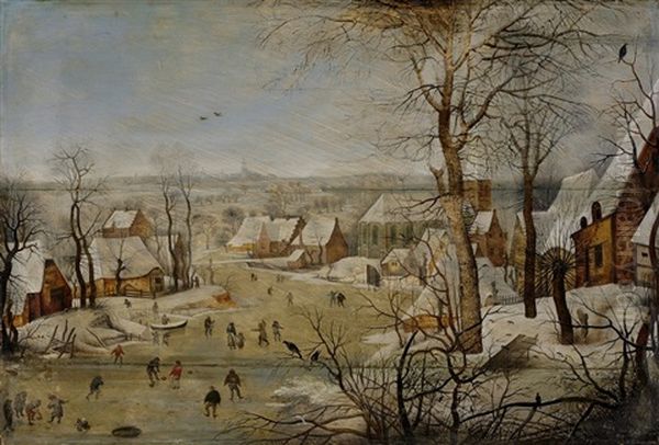 Winterscape (sold With 228a; Set Of 2) Oil Painting by Pieter Bruegel the Elder