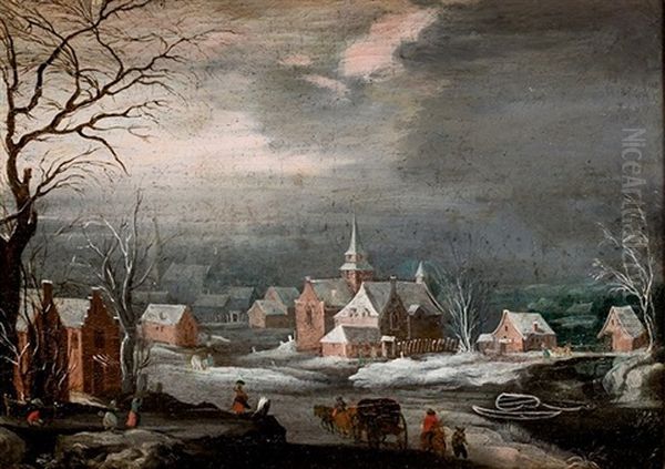Paisaje Nevado Oil Painting by Jan Brughel