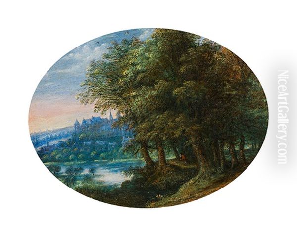 View Of The Prague Castle Oil Painting by Jan Brughel