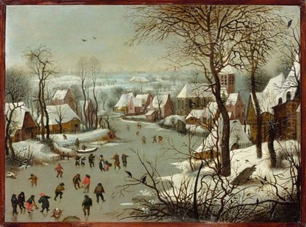 Paysage D'hiver A La Trappe Aux Oiseaux Oil Painting by Jan Brughel
