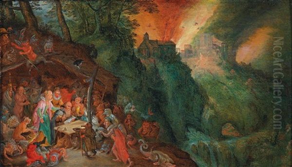 The Temptation Of Saint Anthony Oil Painting by Jan Brughel