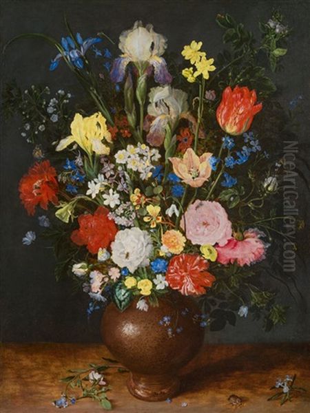 Blumenstraus In Tonvase Oil Painting by Jan Brughel