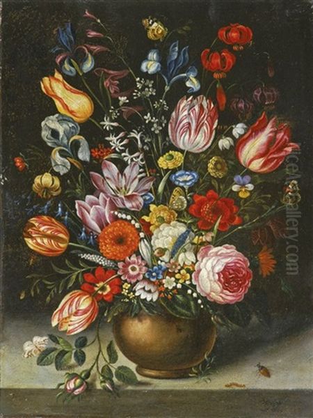 Blumenstillleben Mit Insekten Oil Painting by Jan Brughel