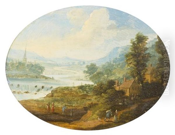 A Pastoral Landscape Oil Painting by Jan Brughel