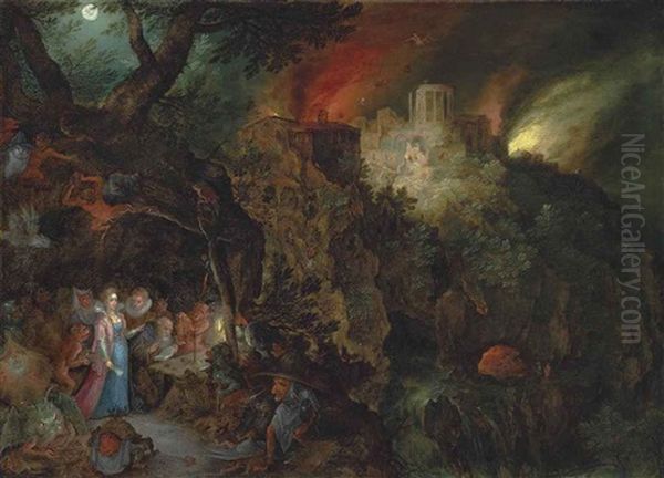 The Temptation Of Saint Anthony Oil Painting by Jan Brughel