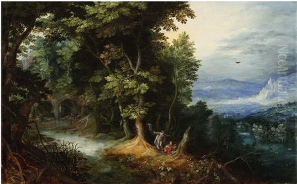 Landscape With Venus And Adonis Oil Painting by Jan Brughel