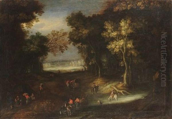 Paesaggio Boschivo Con Personaggi Oil Painting by Jan Brughel