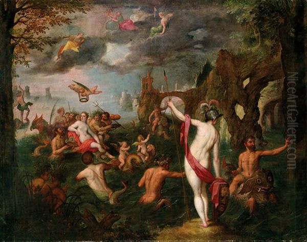 Vorbereitung Der Hochzeit Von Poseidon Und Amphitrite Oil Painting by Jan Brughel