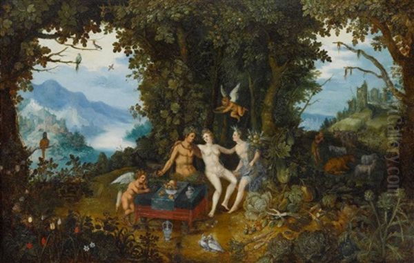 Sine Cerere Et Baccho Friget Venus Oil Painting by Jan Brughel