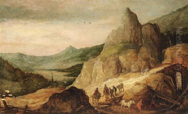 Gebirgslandschaft Mit Reitern Oil Painting by Jan Brughel