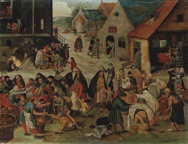 The Seven Acts Of Mercy Oil Painting by Jan Brughel