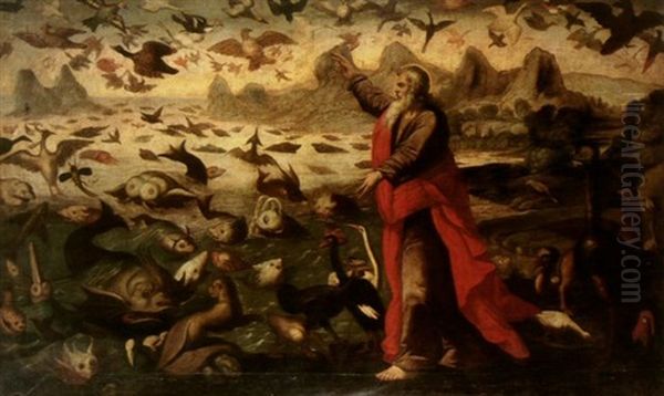 Creaciom De Los Peces Y Las Aves Oil Painting by Jan Brughel