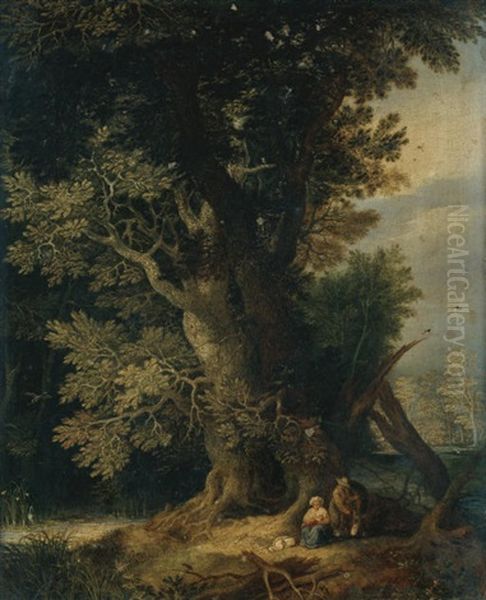 The Rest On The Flight Into Egypt Oil Painting by Jan Brughel