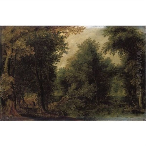 A Wooded Landscape With Travellers Oil Painting by Jan Brughel