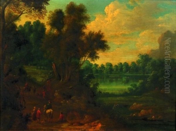 Wood-road By Pond Oil Painting by Jan Brughel