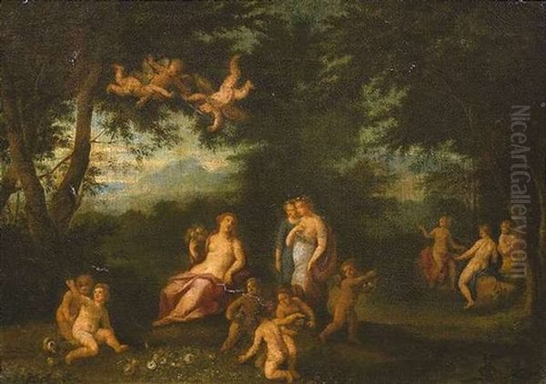 Waldlichtung Mit Ceres Und Gefahrtinnen Umgeben Von Putten Oil Painting by Jan Brughel