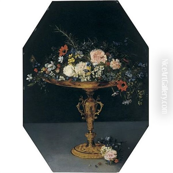 Still Life With Flowers In A Gilt Tazza Oil Painting by Jan Brughel