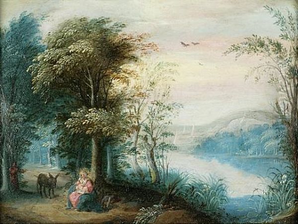 Rest On The Flight Into Egypt Oil Painting by Jan Brughel