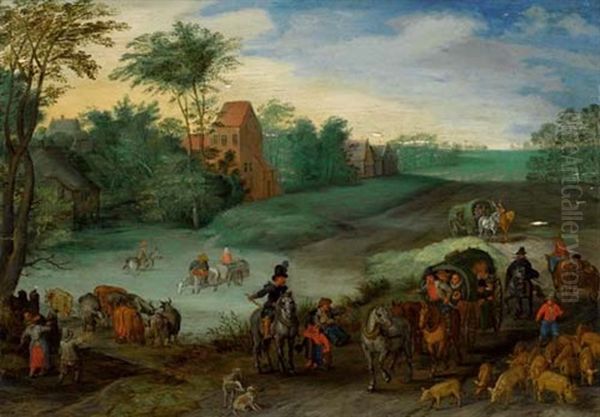Landschaft Mit Reisenden Und Hirten Oil Painting by Jan Brughel