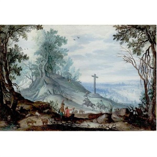 Wooded Landscape With Travellers Oil Painting by Jan Brughel