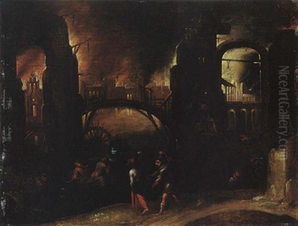 Aeneas And The Sibyl In The Underworld Oil Painting by Jan Brughel