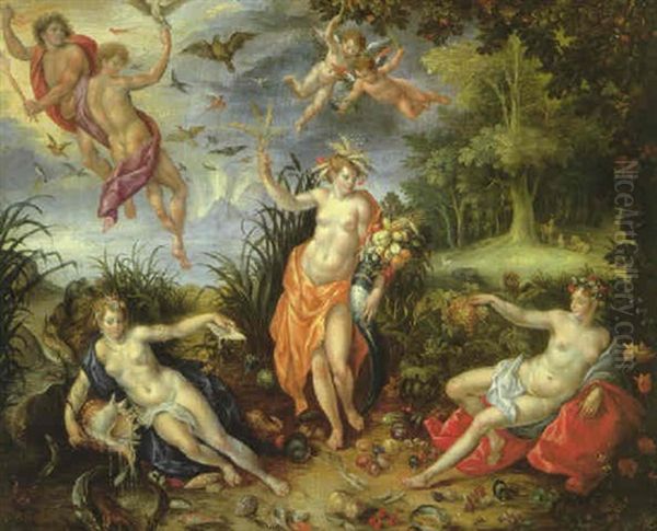 Allegory Of The Four Elements Oil Painting by Jan Brughel