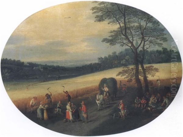 Summer Harvest Scene Oil Painting by Jan Brughel