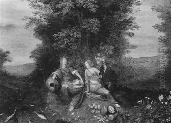 Allegorie Auf Erde Und Wasser Oil Painting by Jan Brughel