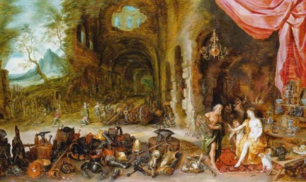 Venus At The Forge Of Vulcan Oil Painting by Jan Brughel