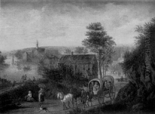 Landstrase Am Dorfausgang Oil Painting by Jan Brughel