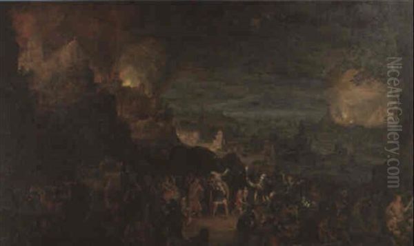 L'incendie De Troie Et La Fuite D'enee Oil Painting by Jan Brughel