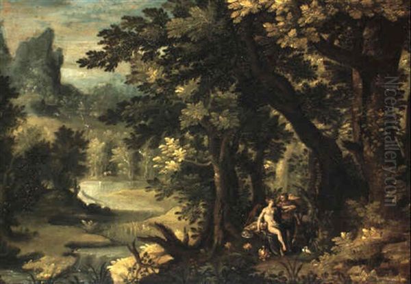 Venus And Adonis Oil Painting by Jan Brughel