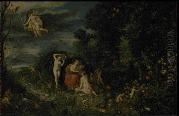 Allegorie Des Quatre Elements Oil Painting by Jan Brughel