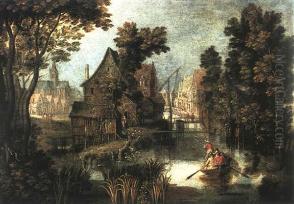Paysage Avec Embarcation Oil Painting by Jan Brughel