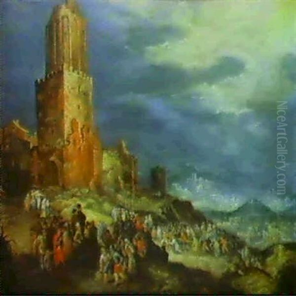La Montee Au Calvaire Oil Painting by Jan Brughel