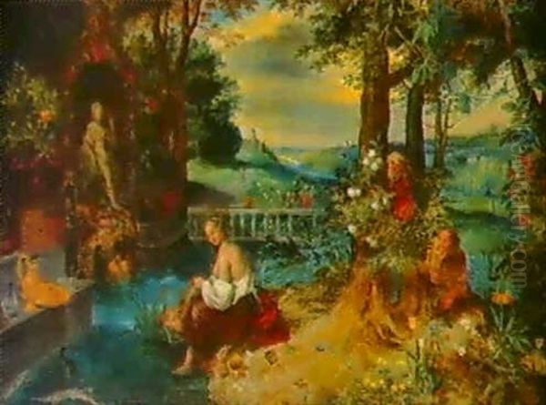 Susanna I Badet Oil Painting by Jan Brughel