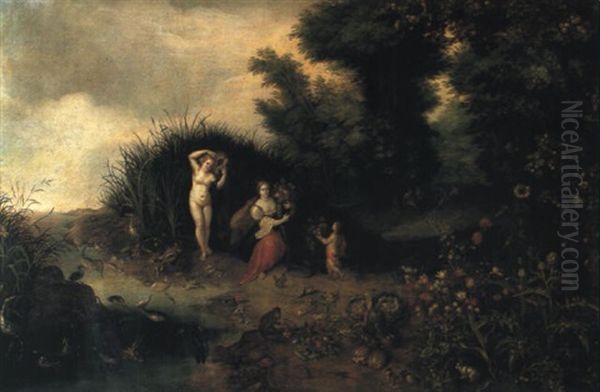 The Elements Of Earth And Water Oil Painting by Jan Brughel