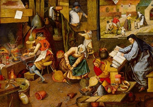 Paisaje Con Campesinos Y Arquitecturas Oil Painting by Pieter Brueghel the Younger