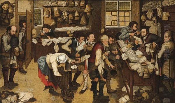 Le Paiement De La Dime, Dit Aussi L'avocat Des Paysans Oil Painting by Pieter Brueghel the Younger