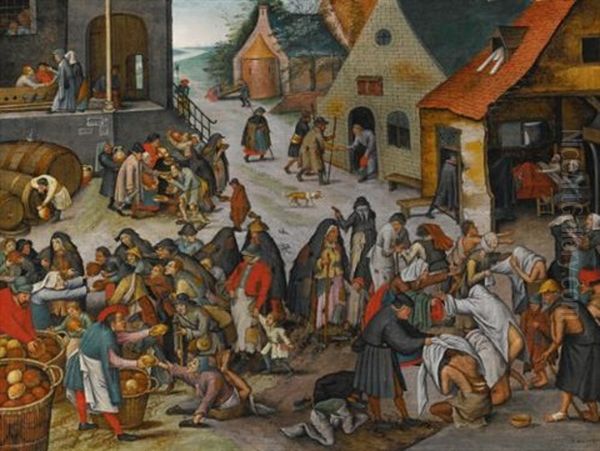 The Seven Acts Of Mercy Oil Painting by Pieter Brueghel the Younger