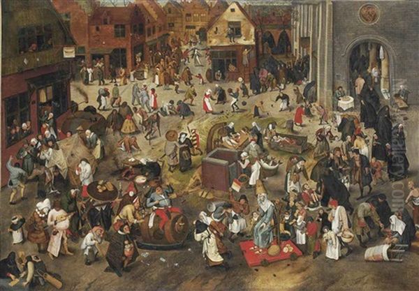 The Battle Between Carnival And Lent Oil Painting by Pieter Brueghel the Younger