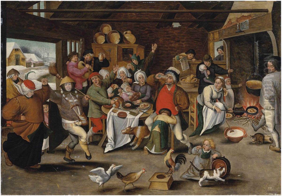 The King Drinks Oil Painting by Pieter Brueghel the Younger
