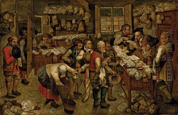 Le Paiement De La Dime Oil Painting by Pieter Brueghel the Younger